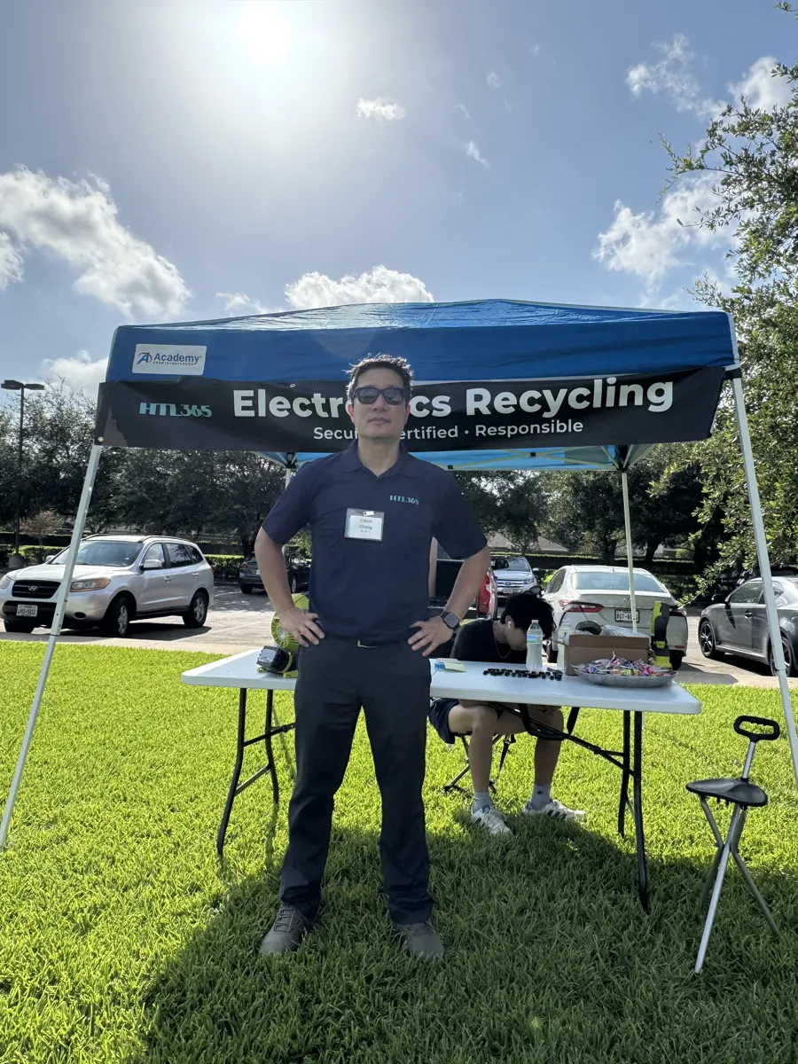 HTL 365 team member at the Electronics Recycling tent